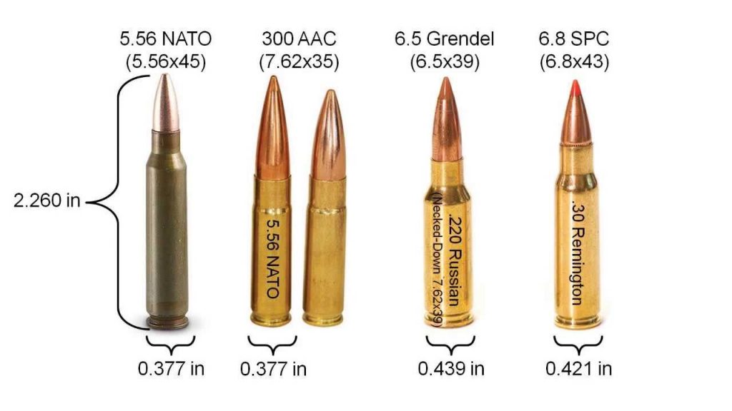 5.56, .300 BLK, 6.5 Grendel, 6.8 SPC