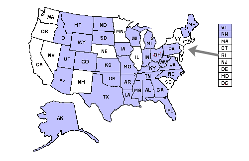 Indiana CCW reciprocity map