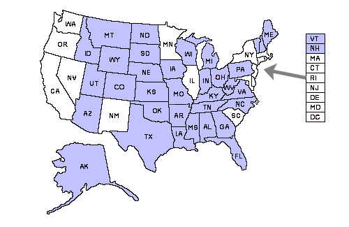 Iowa PTC reciprocity map