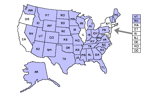 Louisiana CCW reciprocity map