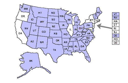 Michigan CPL reciprocity map