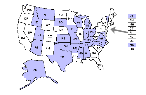 Maryland reciprocity map