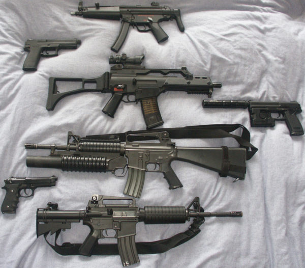 Variety of airsoft guns