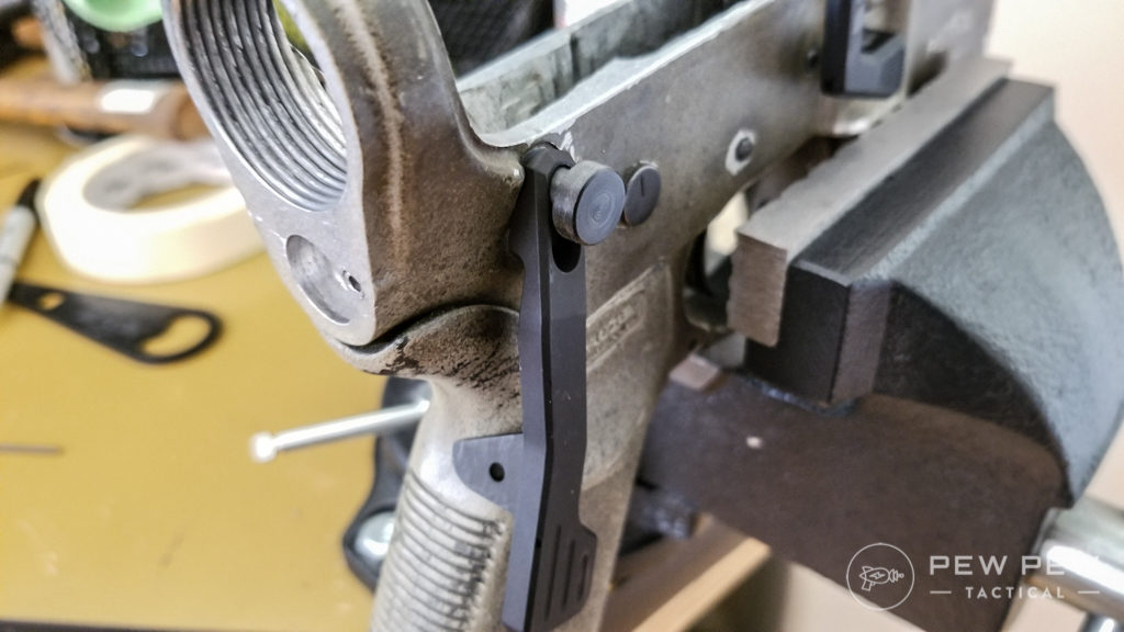 Insert Delrin Pin and Lever
