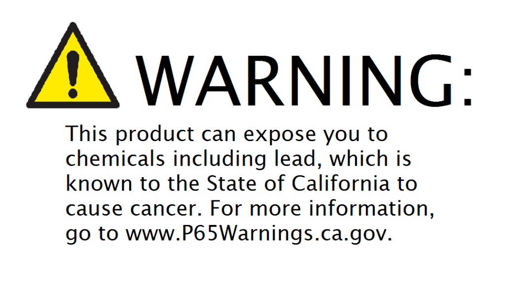 New Prop 65 warning label