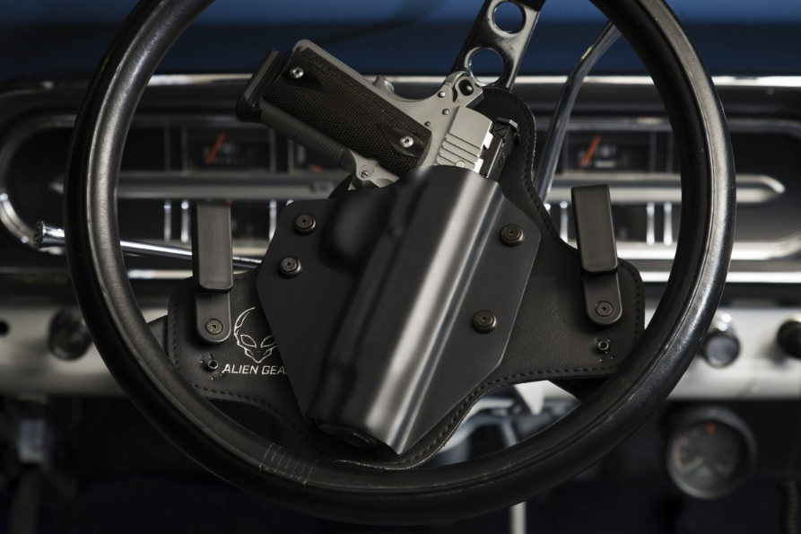 Gun on Steering Wheel