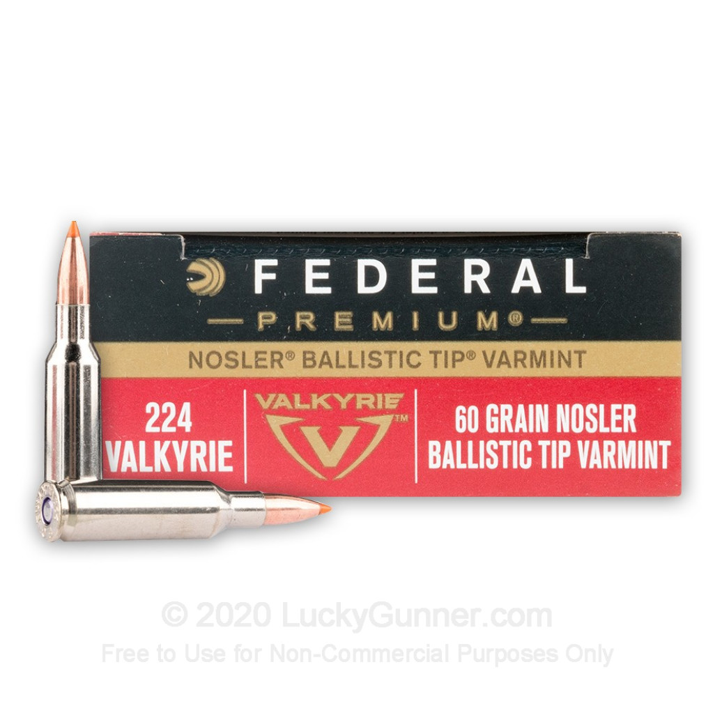 Federal Premium 60 Grain Nosler Ballistic Tip 224 Valkyrie