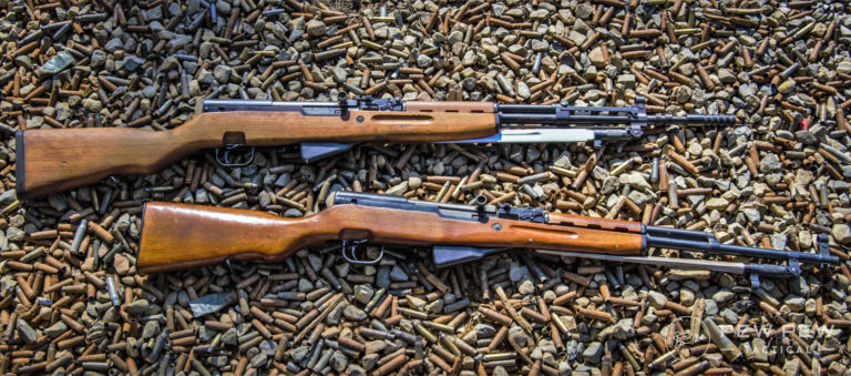 The two main SKS styles in the United States are the Yugoslavian (top) and Chinese Norinco (bottom) SKS