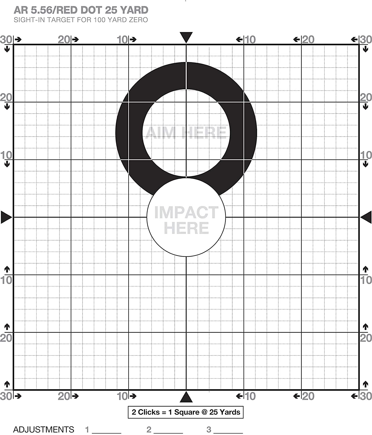 Chris Sajnog 25 Yard Sight-in Targets, Red Dot