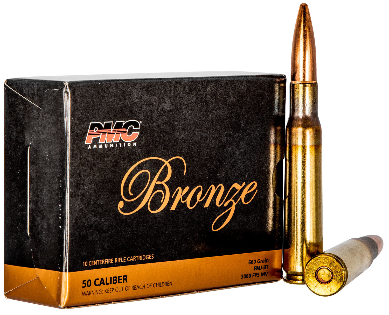 PMC Bronze .50 BMG 660 GR FMJ-BT