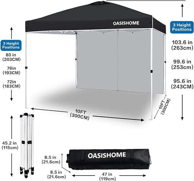 Pop-up Gazebo Instant Portable Canopy Tent, 10’x10′