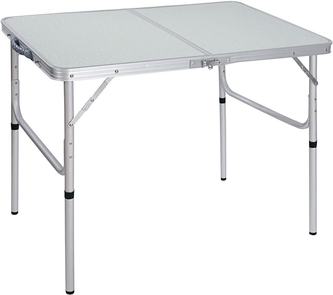 REDCAMP Aluminum Adjustable Folding Table